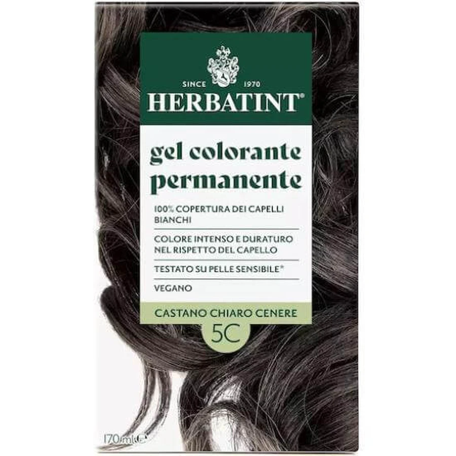 HERBATINT Permanente Haarkleuring Gel Ammoniakvrije Haarkleuring 5C Bruin Licht As 170ml