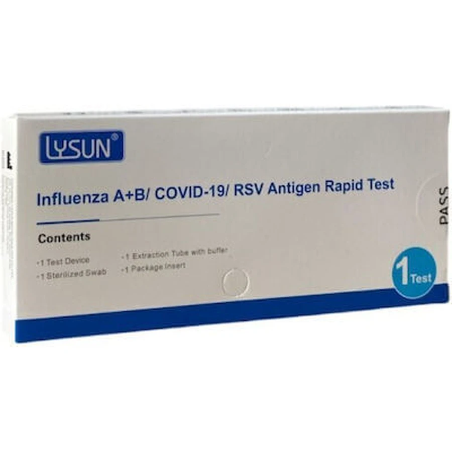 LYSUN Covid & Grippe & RSV Dreifacher Antigen-Schnelltest 1 Stück