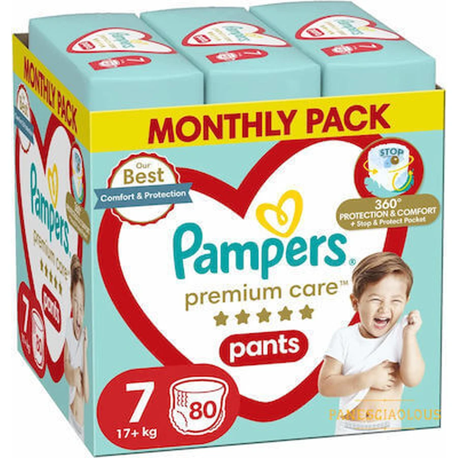 PAMPERS Premium Care Diapers No 7 (17kg+) 80 Pieces