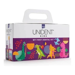 UNIDENT Kids My First Dental Kit mit Zahnbürste, Zahnpasta und Mundspülung mit Kaugummigeschmack