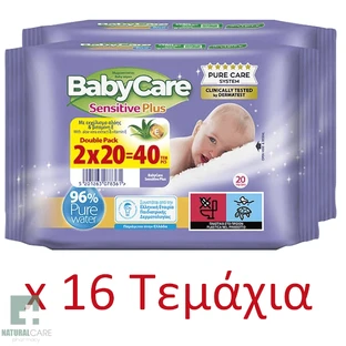 BABYCARE Babyfeuchttücher Sensitive Plus Mini (20x2)x16 640 Stück