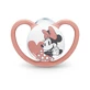 NUK Orthodontic Silicone Pacifier for 0-6 months Space Mickey & Minnie with Case - Pink