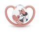Suzeta NUK Orthodontic Silicone pentru 0-6 luni Space Mickey &amp; Minnie cu husă - Roz
