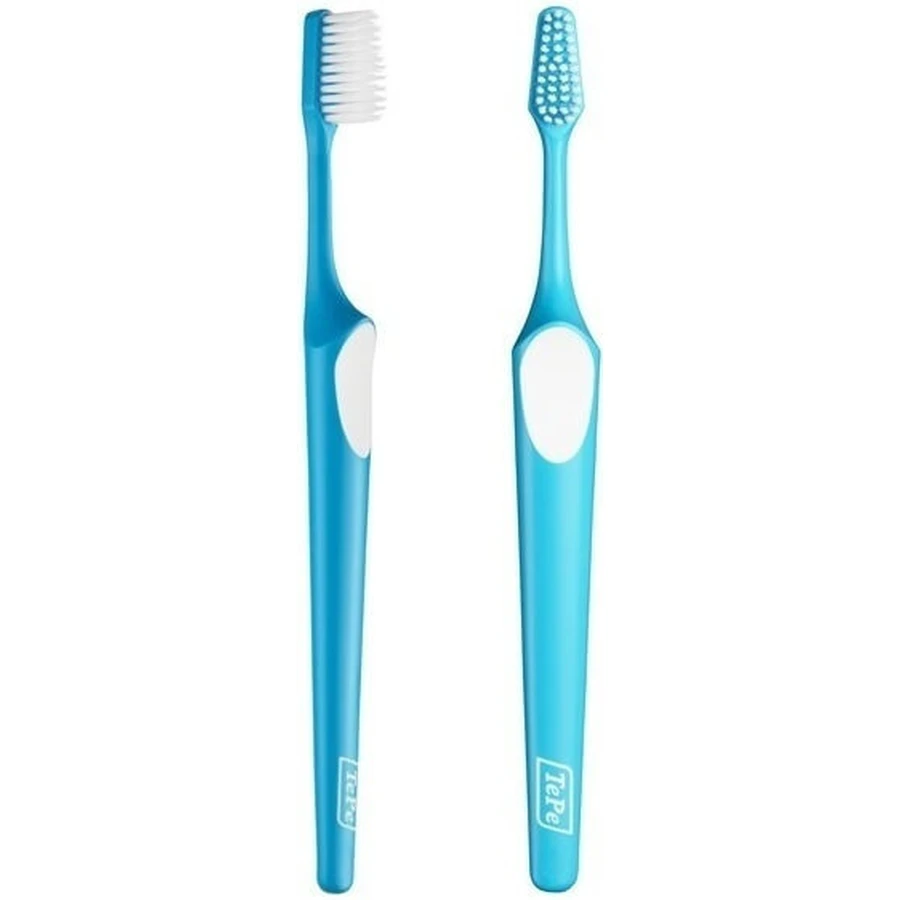TEPE Supreme Soft Brosse à dents souple avec petite tête en différentes couleurs - Bleu-Blanc