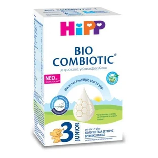 HIPP Bio Combiotic Metafolin Junior Leche en Polvo Ecológica para Bebes Con algodoncillo natural No3 A partir de 12 meses 600g