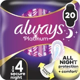 ALWAYS Ultra Platinum Secure Compresas de noche con alas nº 4 20 unidades