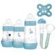 MAM Welcome To The World Set de biberons anti-coliques pour 0+ mois 5 pièces 260ml Blue Boy