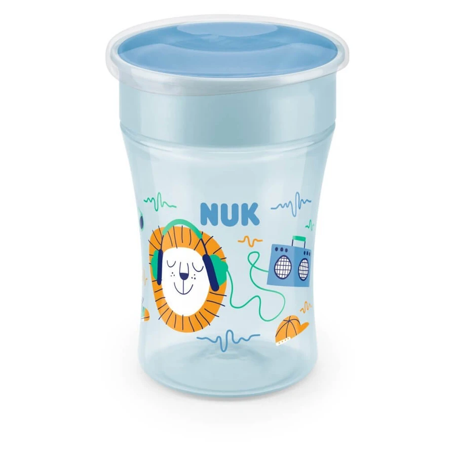 NUK Magic Cup Trainingsbeker met rand & deksel 8m+ 230ml In verschillende kleuren - Blauw