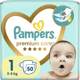 PAMPERS Premium Care Newborn Value Pack No1 Para 2-5kg 50 unidades