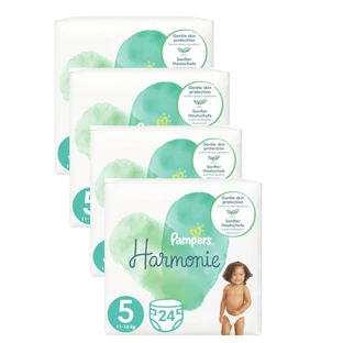 PAMPERS Harmonie Pañal con Adhesivo No5 11kg-16kg 96 piezas (4 Paquetes de 24 piezas)