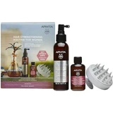 APIVITA Hair Strengthening Routine for Women, Anti-Thinning Lotion 150ml & Gift Apivita Women's Tonic Shampoo Tonic Shampoo 75ml & Gift Scalp Brush Massager