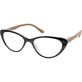 EYELEAD E204 Presbyopie Bril Zwart Vlinder met Houten Arm 1.75