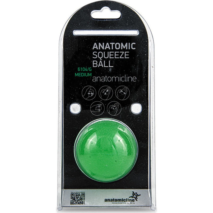 ANATOMIC LINE Pelota de ejercicio para manos Verde Pelota para apretar Mediana