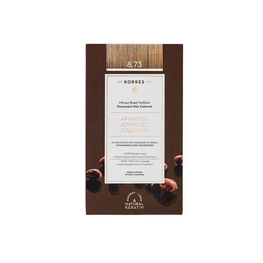 KORRES Arganolie Advanced Kleurstof Haarkleur 8.73 Golden Caramel