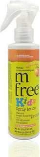 M-FREE Kids Spray Lotion Mandarin Children's Herbal Insect Repellent with Mandarin Fragrance 125ml