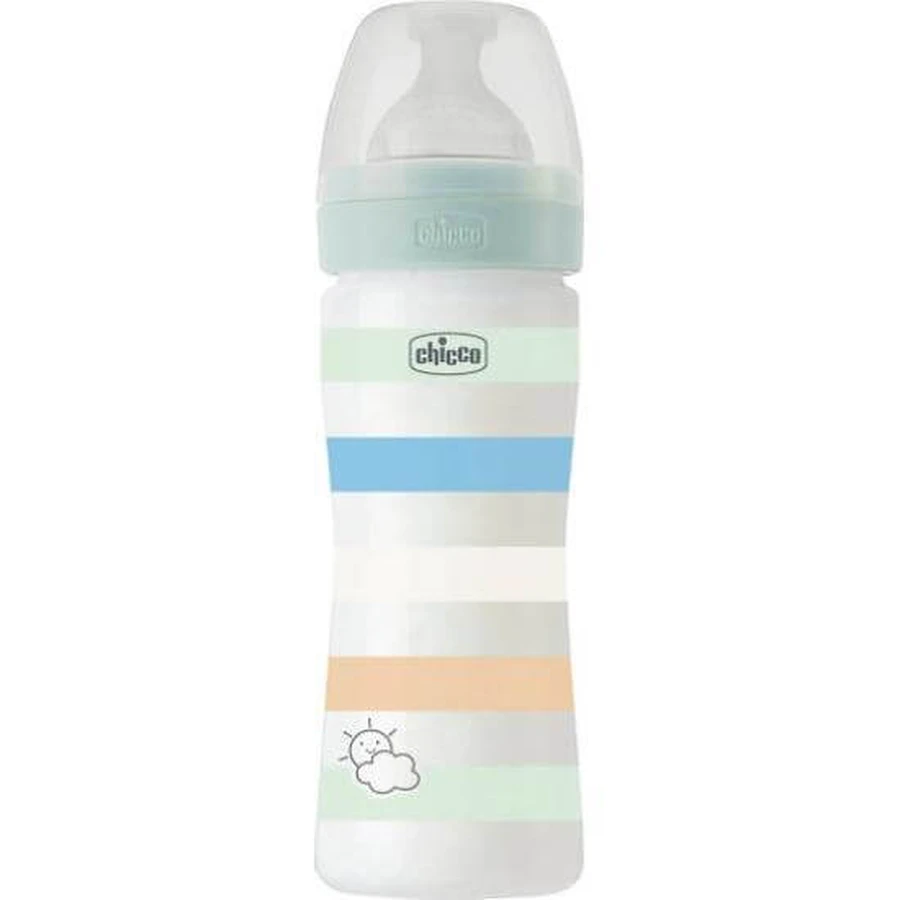 CHICCO Plastic Bottle Well Being Anti Colic Bottle With Silicone Nipple For 2+ Months 250ml