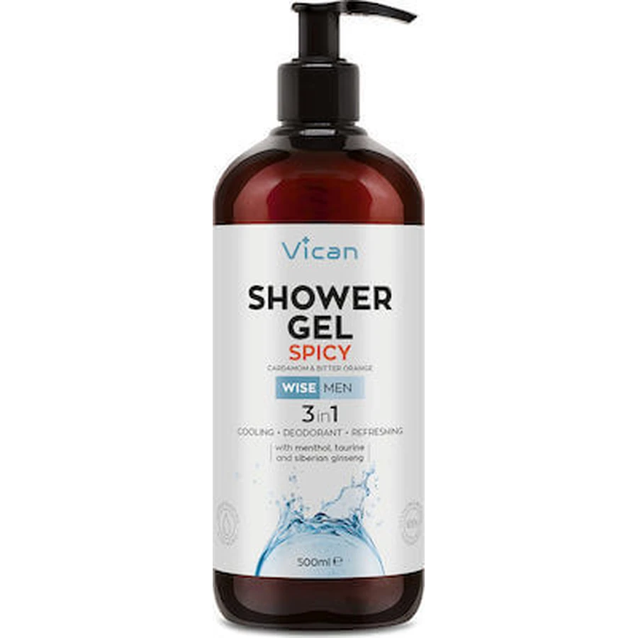 WISE Men Duschgel Würziges Männerduschgel für Frische mit Kardamom & Bitterorangen-Duft 500ml