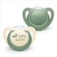 NUK For Nature Silikon-Schnuller 6-18m 2 Stück in verschiedenen Designs - Grün