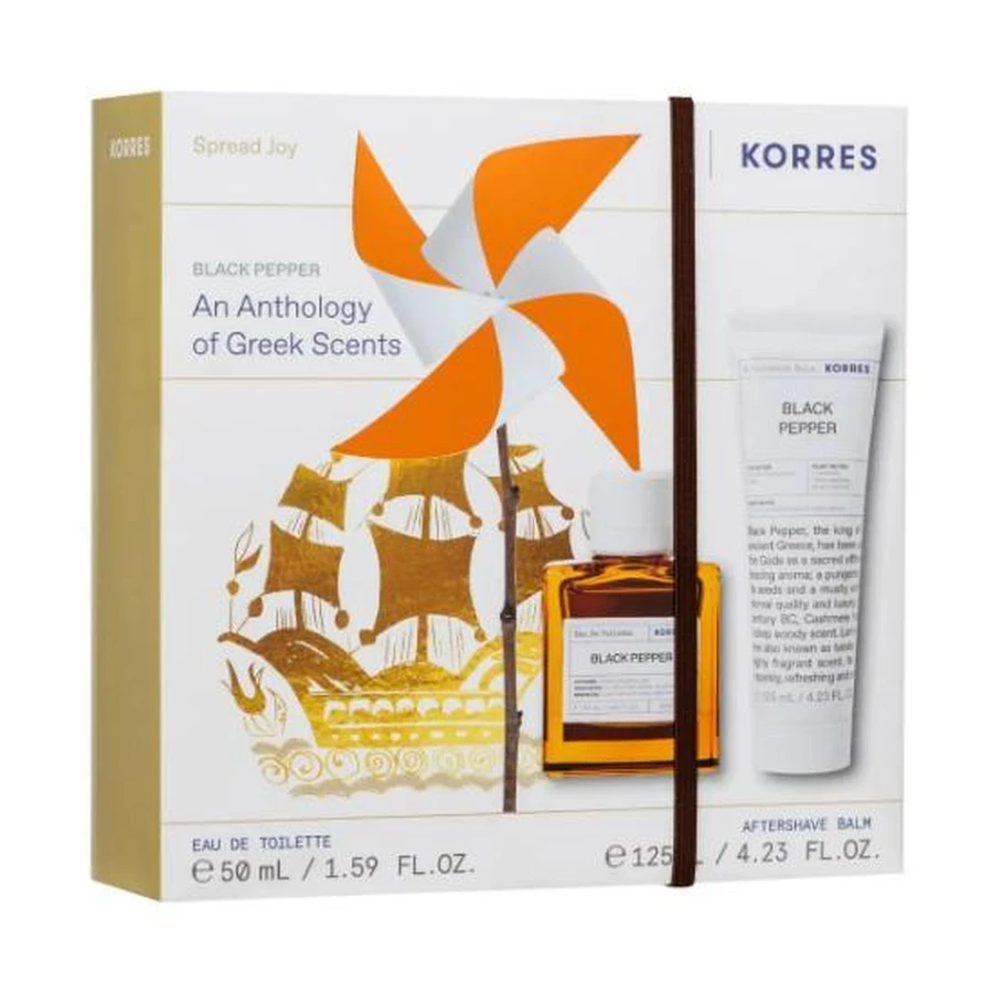 KORRES Men's Promo Pack Black Pepper Perfume 50ml & Black Pepper After Shave Milk 125ml