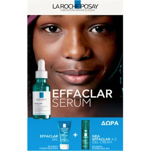 LA ROCHE POSAY Effaclar Serum Serum Against Persistent Blemishes, 30ml & GIFT Effaclar Gel-Cleansing Gel, 50ml & Effaclar A.Z Gel-Cream- Gel-Cream for Acne Prone Skin 3ml