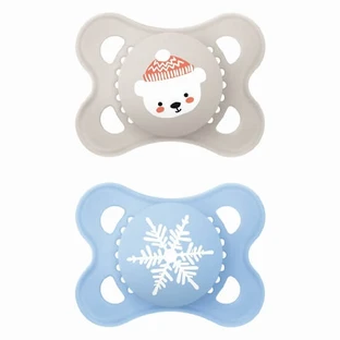 Sucette en silicone MAM Original Winter Limited Edition Pour 2-6 mois - Ours en peluche / Flocon de neige