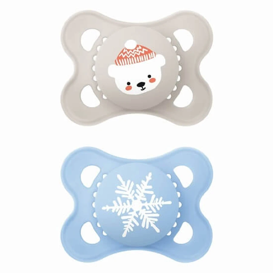 Sucette en silicone MAM Original Winter Limited Edition Pour 2-6 mois - Ours en peluche / Flocon de neige