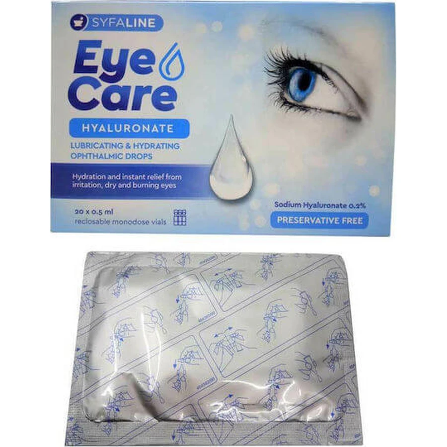 SYFALINE Eye Care Hyaluronate Drops Gouttes d'acide hyaluronique pour les yeux secs 20x0.5ml