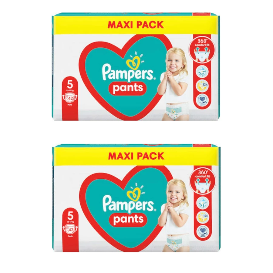 PAMPERS Pants Jumbo Pack Pants No. 5 For 12-17kg 84 pieces (2 Packs de 42 pieces)