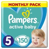 PAMPERS Baby Windeln Active Baby No.5 11-16Kgr 150 Stück Monatspackung