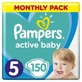 PAMPERS Baby Diapers Active Baby No.5 11-16Kgr 150 Pieces Monthly Pack