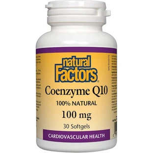 NATURAL FACTORS Coenzyme Q10 100mg Dietary Supplement for Metabolism Stimulation 30 Capsules