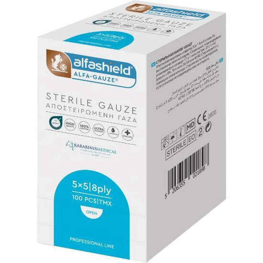 ALFASHIELD Garza sterile 5x5 x100