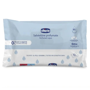 CHICCO Toallitas Perfumadas Toallitas sin Alcohol ni Jabón 72 Piezas