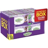 BABYCARE Baby Wipes Family Raspberry for the whole family (12 packs of 90 pieces) 1080 pieces