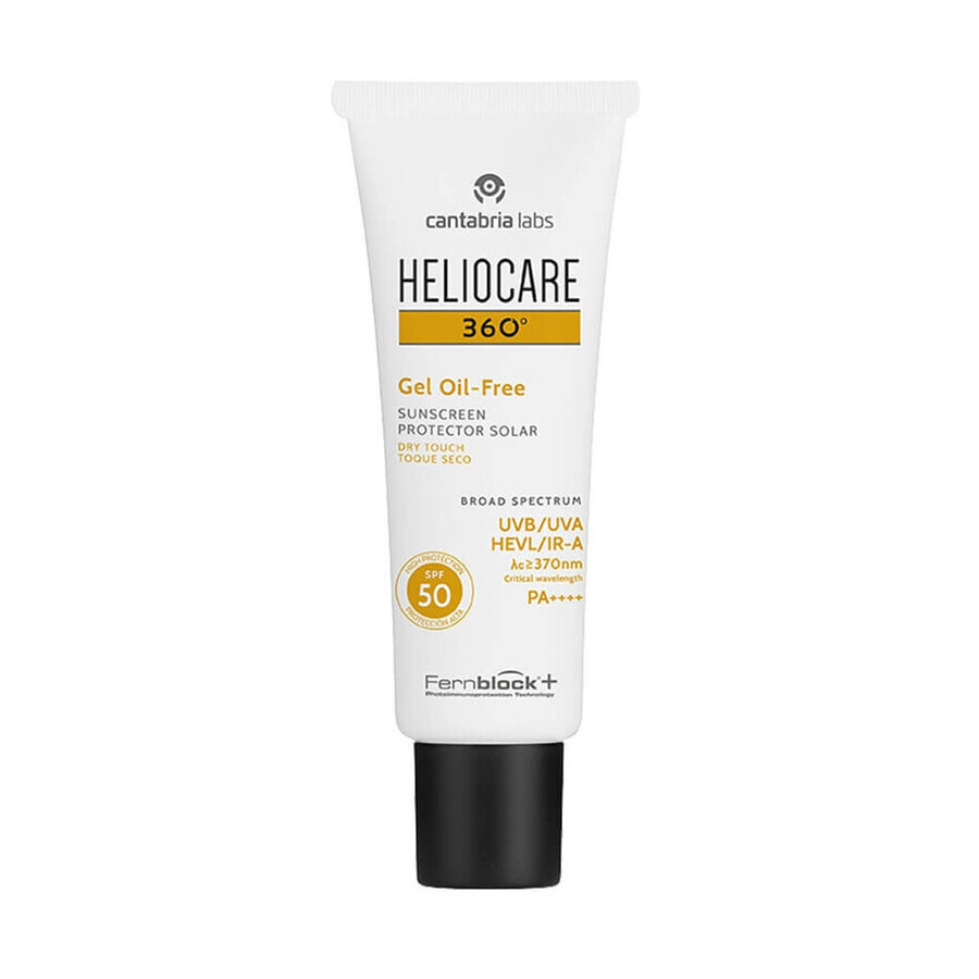 Heliocare 360 Dry Texture Sun Protection Gel with SPF 50, 50 ml, Cantabria Labs