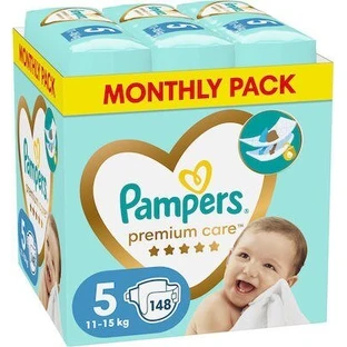 PAMPERS Premium Care Diapers With Adhesive No. 5 For 11-16kg 148 pieces