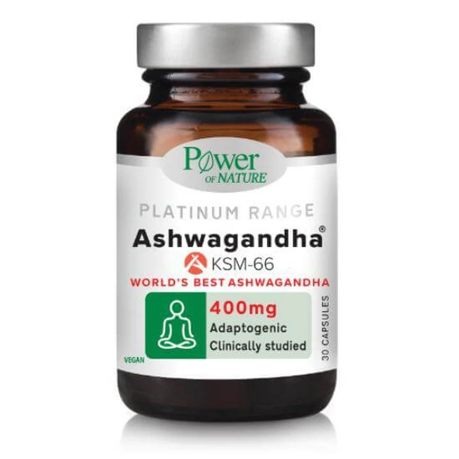POWER OF NATURE Platinum Range Ashwagandha KSM-66 400mg, 30 Capsules