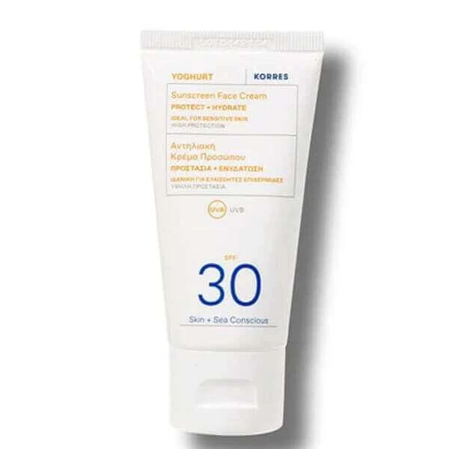 KORRES Yoghurt Zonnebrandcrème Gezichtscrème Beschermen & Hydrateren met Yoghurt SPF30 50ml