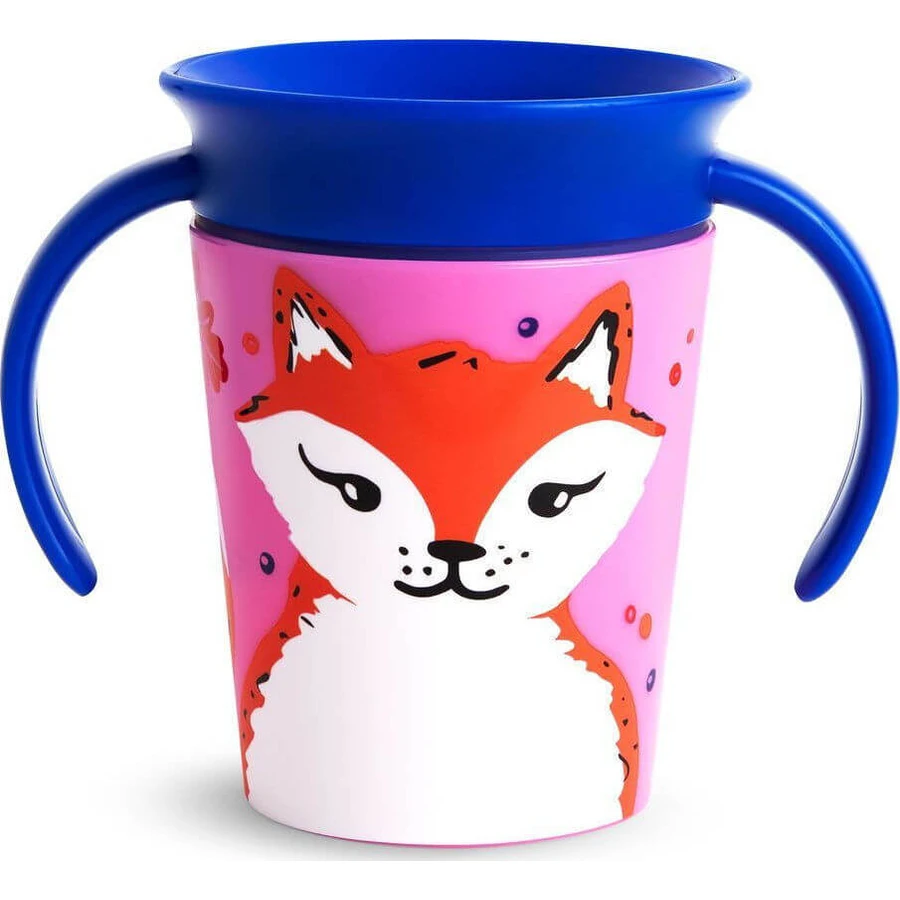 MUNCHKIN Miracle 360˚ Trainer Cup Training Cup mit Griffen 177ml Ab 6 Monaten in verschiedenen Farben - Pink Fox