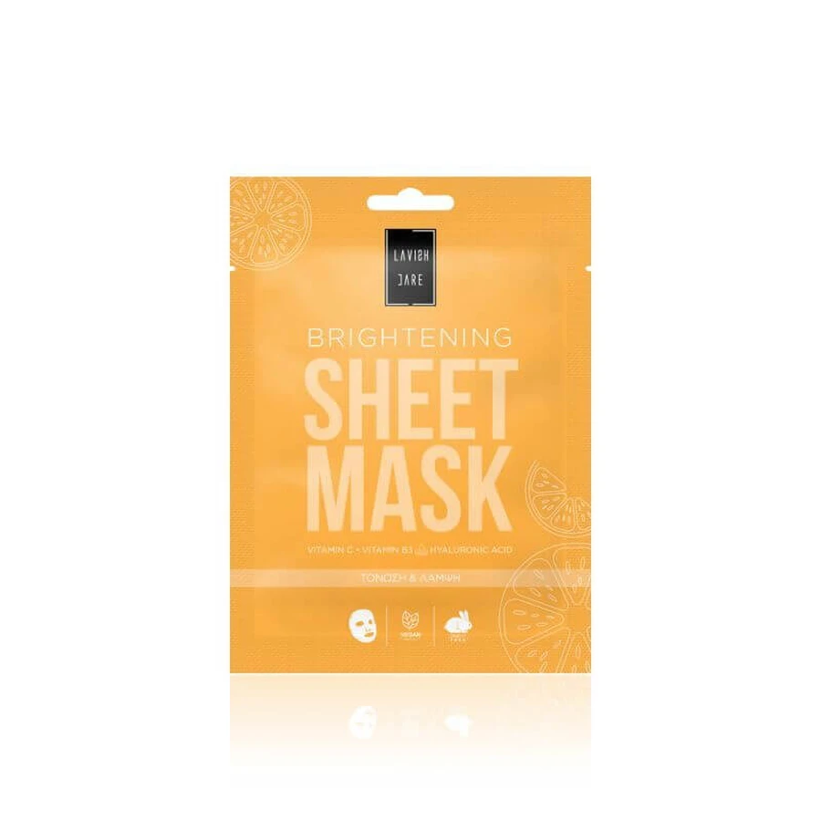 LAVISH CARE Mascarilla Facial Iluminadora Glow Me Con Vitamina C Para Tonificar y Dar Brillo 25g (Naranja)