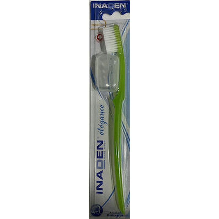 INADEN Elegance Medium Toothbrush Medium Toothbrush For Deep Cleaning With Ergonomic Shape In Various Colors - Green