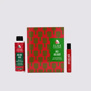 ALOE COLORS Gift Set Ho Ho Ho Ho 2024 Perfume Roll On 10ml & Body Lotion with Melomakarono Perfume 150ml