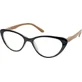EYELEAD Gafas de lectura y presbicia Mariposa negra con brazo de madera E204 +2.00