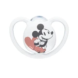Sucette orthodontique en silicone NUK pour 0-6 mois Espace Mickey & Minnie avec étui - Blanc
