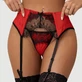 Plus Size Sexy Transparante Kanten Kousenband - Rood - Large/X-Large