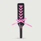 Leather Paddle With Laces & Rhinestone Handle - Black/Pink