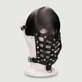 Masque masculin en cuir avec attaches frontales - noir