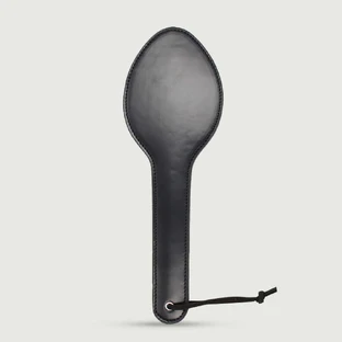 Spoon Shaped Paddle With Wrist Strap - Black