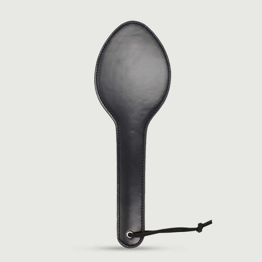 Spoon Shaped Paddle With Wrist Strap - Black