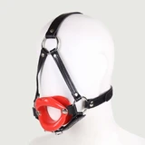 O-Ring-Knebel mit Silikonlippen und Kieferriemen - Rot